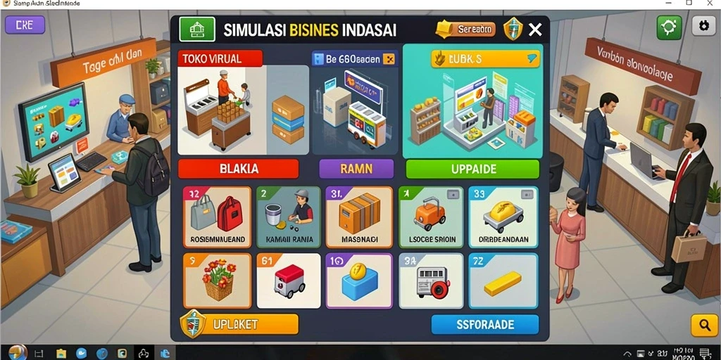 Tampilan grafik yang menarik dan penuh warna.